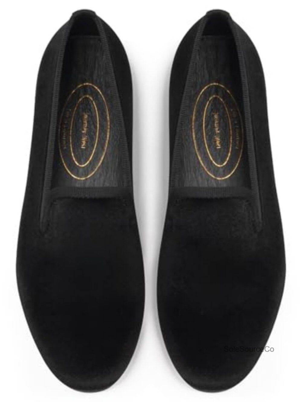 Velvet Loafer Flat with Embroidery Goat Leather Insole Slip-On